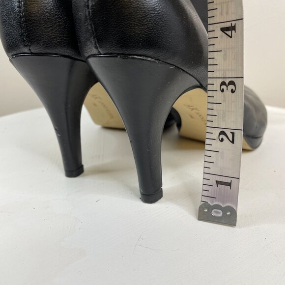 Vintage Womens Lace Up Leather Ankle Boots 9.5 Black Whimsigoth Fairy Grunge - Picture 7 of 16